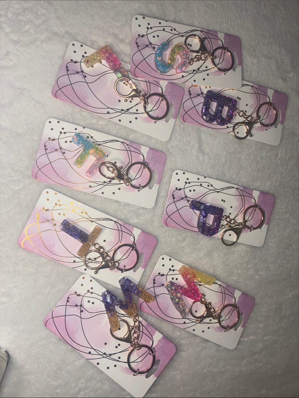 Bulk glittery keychains